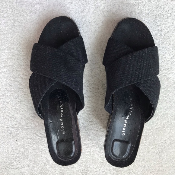 Cloudwalkers Shoes - SOLDBlack wedge heels Size 7 1/2.